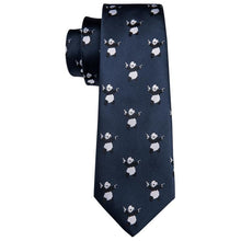 Panda Blue Novelty Men's Tie Pocket Square Cufflinks Set (1920996507690)