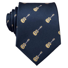 Guitar Blue Novelty Men's Tie Pocket Square Cufflinks Set (1921084096554)