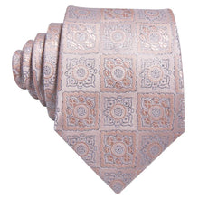 Orange Yellow Plaid Men's Tie Pocket Square Cufflinks Set (1922567209002)