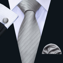 Men's Grey Striped Tie