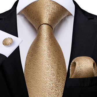 Gold Floral Silk Men's Tie 