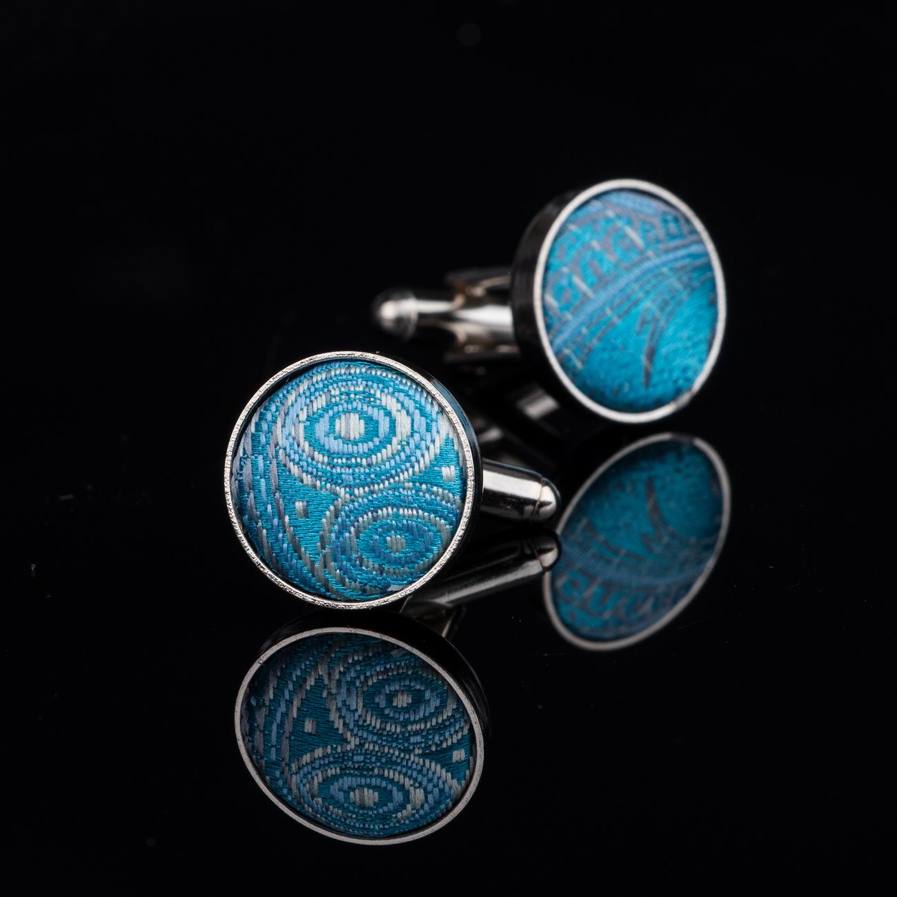 blue cufflinks