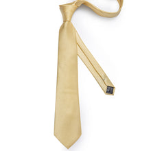 Beautiful Men's Golden Tie Pocket Square Cufflinks Set (1726996021290)
