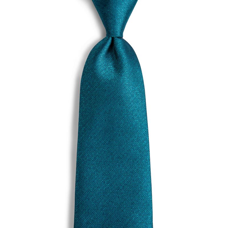 Dark Green Solid Silk Men's Necktie Handkerchief Cufflinks Set With Lapel Pin Brooch Set (4666054148177)