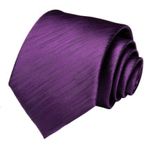Purple Striped Men's Tie Handkerchief Cufflinks Set (1967845736490)