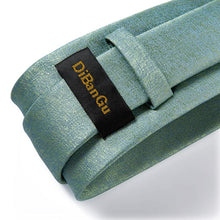 Shining Green Novelty Tie Pocket Square Cufflinks Set (3954144870442)