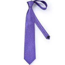 Lavender Purple  Floral Tie Pocket Square Cufflinks Set (3955548586026)