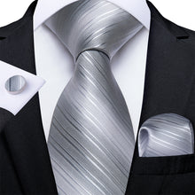 New Silver Grey Stripe Tie 