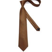 Brown Black Plaid Tie Pocket Square Cufflinks Set (4536093343825)