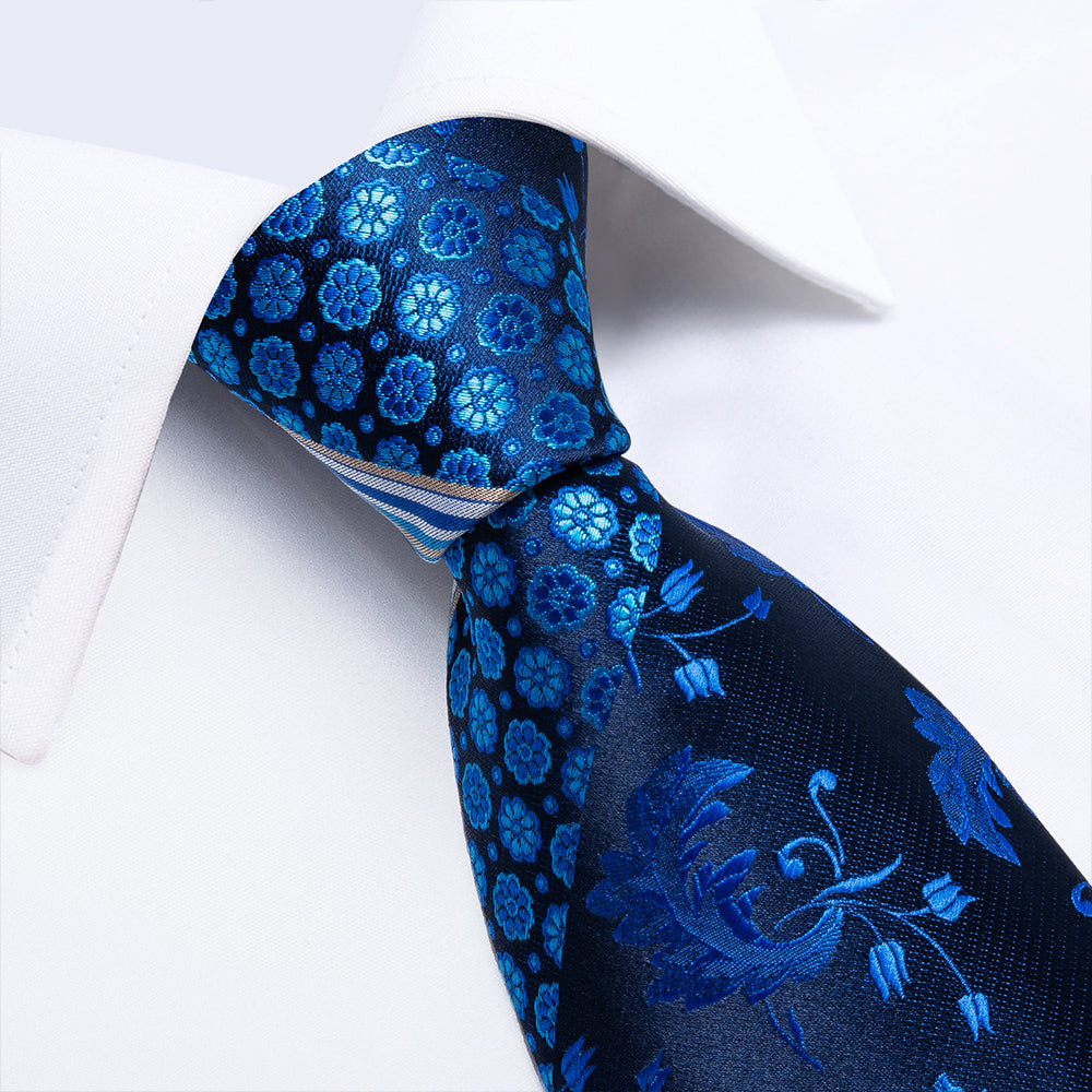 navy blue floral tie