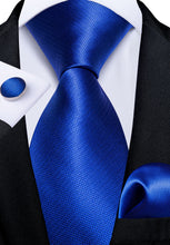 Novelty Blue Men's Tie Handkerchief Cufflinks Set