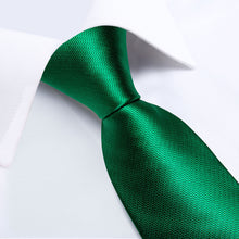 emerald green striped silk mens tie set for suit or shirt
