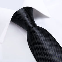  Black Solid Men's Tie