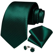 pine green striped silk tie pocket square cufflinks set for mens suit