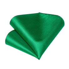 silk solid men's emerald green tie pocket square cufflinks set
