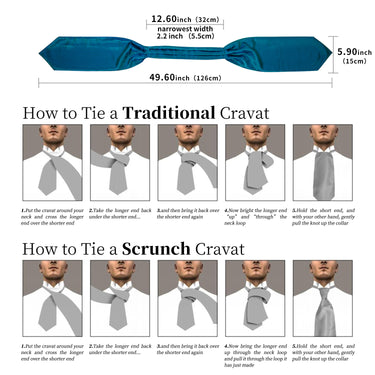 Teal Plaid Silk Cravat Woven Ascot Tie Pocket Square Handkerchief Suit Set (4540669198417)