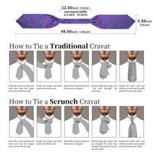 Purple Paisley Silk Cravat Woven Ascot Tie Pocket Square Handkerchief Suit with Lapel Pin Brooch Set