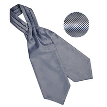 Silver Gray Solid Silk Cravat Woven Ascot Tie Pocket Square Handkerchief Suit Set