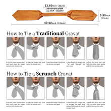 Orange Plaid Silk Cravat Woven Ascot Tie Pocket Square Handkerchief Suit with Lapel Pin Brooch Set