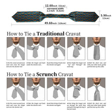 Blue Brown Paisley Silk Cravat Woven Ascot Tie Pocket Square Handkerchief Suit with Lapel Pin Brooch Set