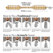Yellow Blue Striped Silk Cravat Woven Ascot Tie Pocket Square Handkerchief Suit with Lapel Pin Brooch Set