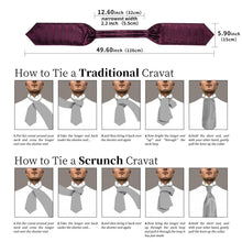 New Purplish Red Silk Cravat Woven Ascot Tie Pocket Square Handkerchief Suit with Lapel Pin Brooch Set