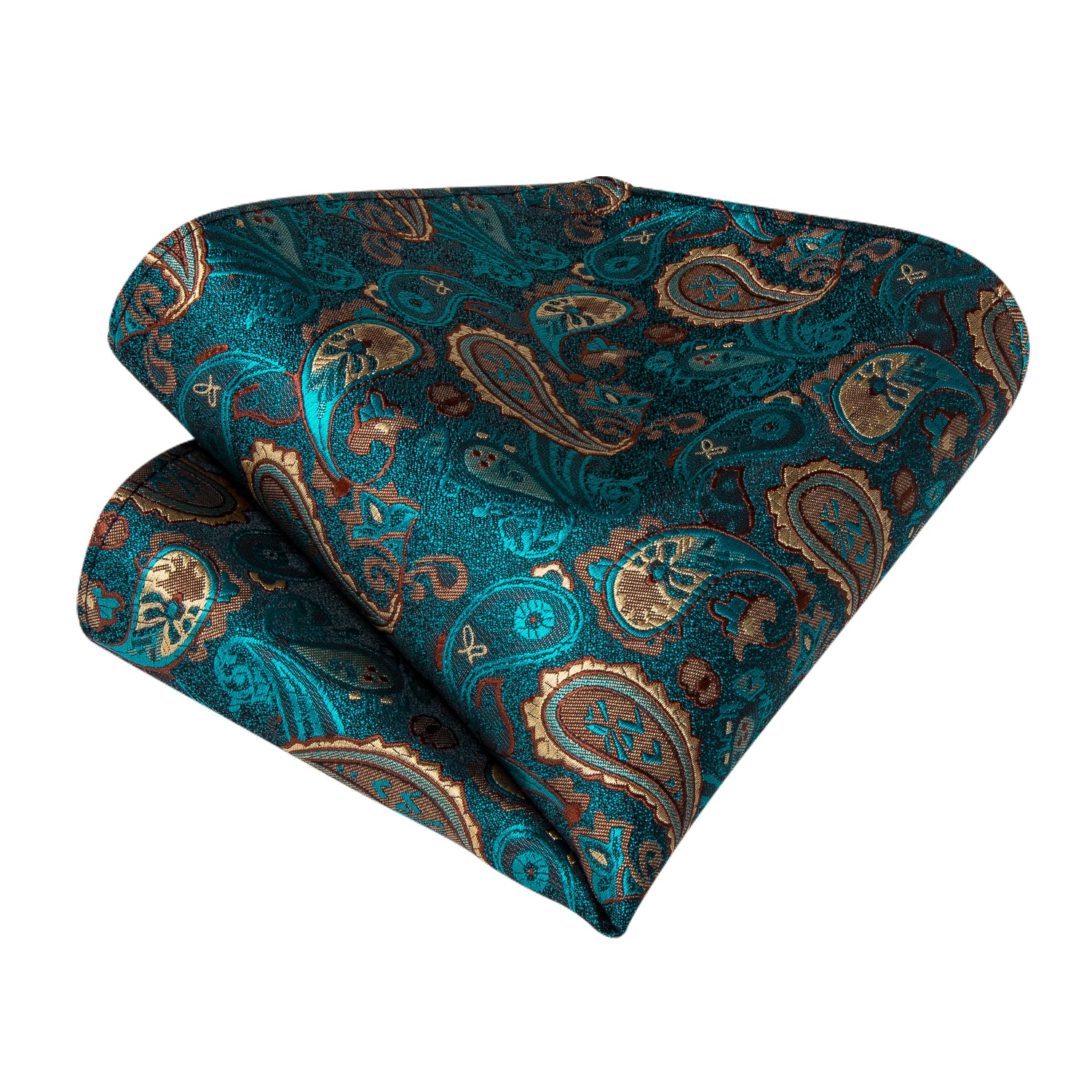 Green Paisley Silk Cravat Woven Ascot Tie Pocket Square Cufflinks With Tie Ring Set (4667742715985)