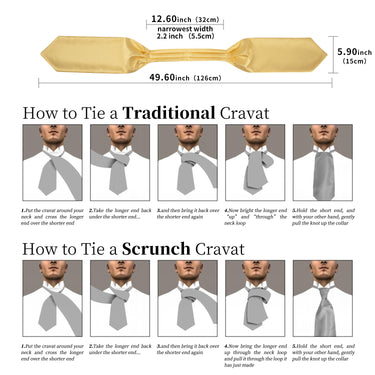 Yellow Plaid Silk Cravat Woven Ascot Tie Pocket Square Cufflinks With Tie Ring Set (4667790458961)