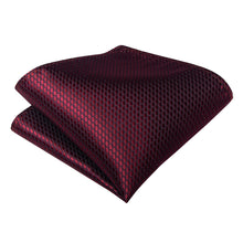 Red dotted Silk Cravat Woven Ascot Tie Pocket Square Handkerchief Suit Set