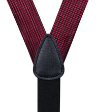 Claret Dotted Brace Clip-on Men's Suspender with Bow Tie Set