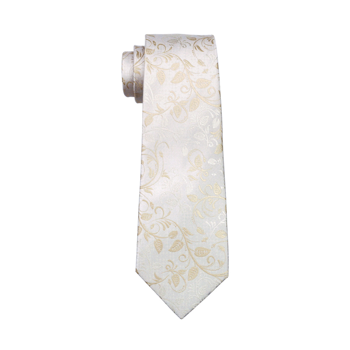 wedding Cream White floral pattern tie pocket square cufflinks set