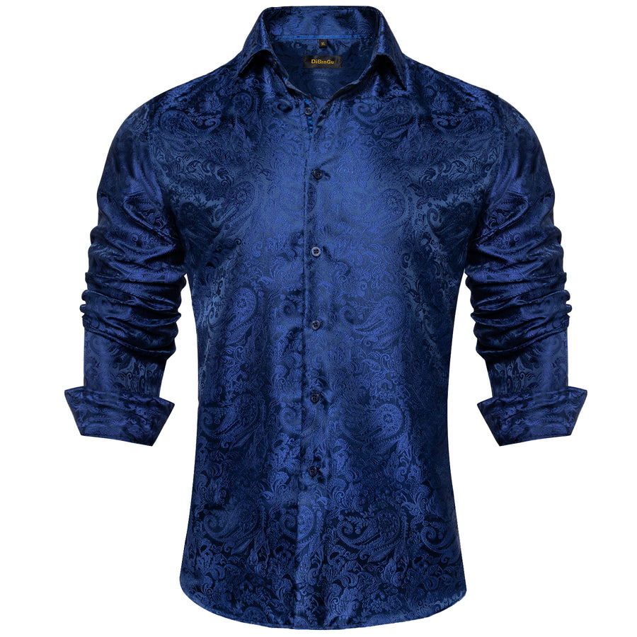 Dibangu Blue Paisley Men's Shirt– DiBanGuStore