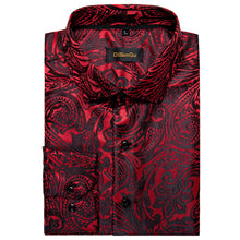 Dibangu Red Floral Silk Men's Shirt
