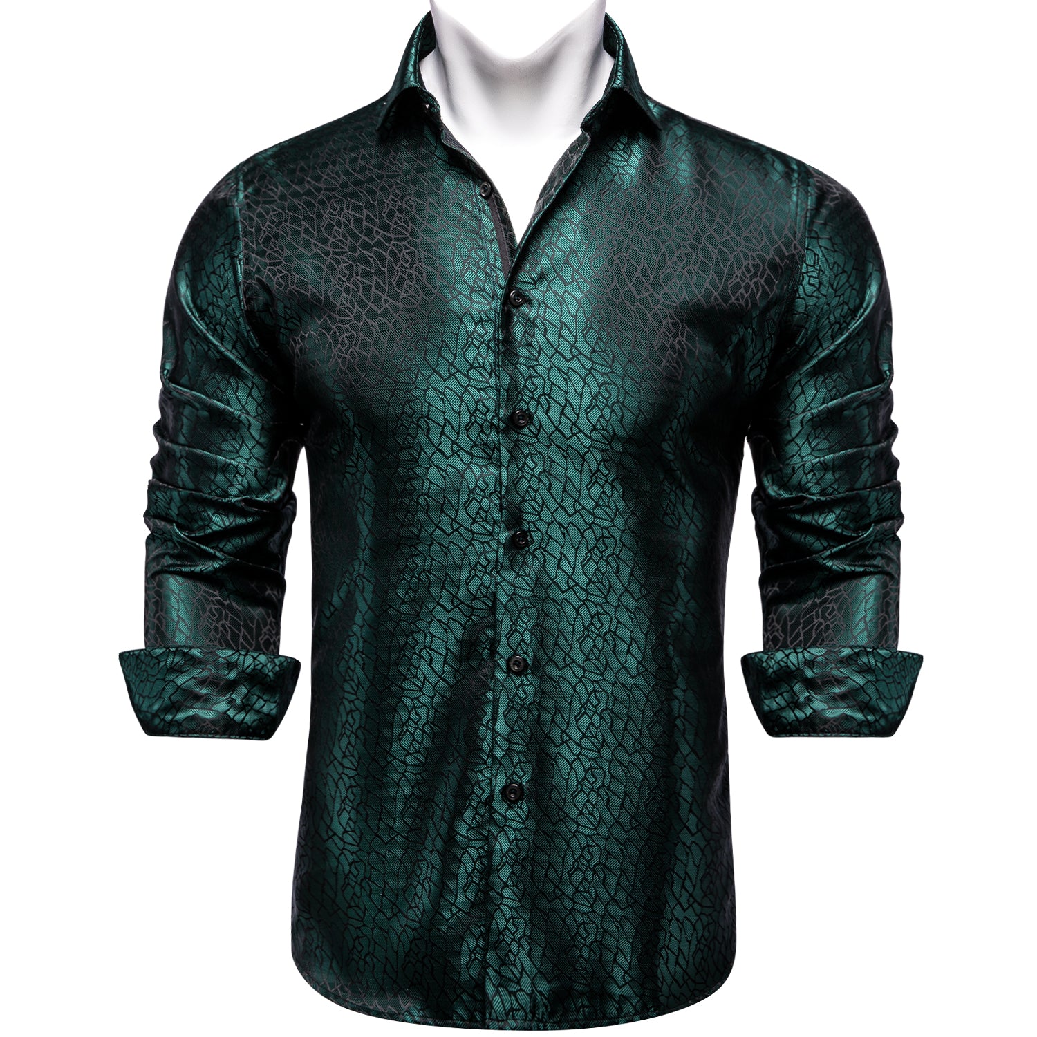 forest green dress shirt men Dark Green Paisley Dress Shirt 3XL