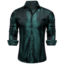 New Dibangu Agate Green Solid Silk Men's Shirt