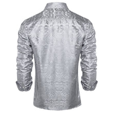 Dibangu Silver White Paisley Polyester Men's Shirt