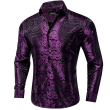 New Dibangu Dark Purple Paisley Polyester Men's Shirt