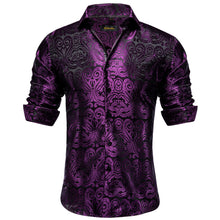 New Dibangu Dark Purple Paisley Polyester Men's Shirt