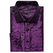 Dibangu Dark Purple Paisley Polyester Men's Shirt