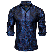 New Dibangu Blue Floral Polyester Men's Shirt