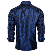 New Dibangu Blue Floral Polyester Men's Shirt