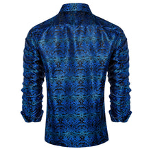 Dibangu Blue Paisley Polyester Men's Shirt