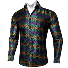New Dibangu Purple Golden Paisley Polyester Men's Shirt