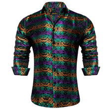 Dibangu Purple Golden Paisley Polyester Men's Shirt