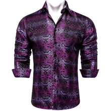 Dibangu Purple Paisley Polyester Men's Shirt