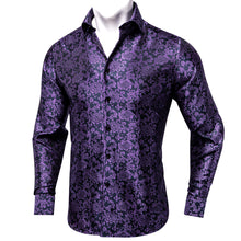 New Dibangu Purple Floral Polyester Men's Shirt