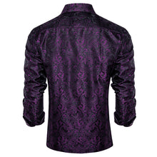 New Dibangu Dark Purple Floral Polyester Men's Shirt