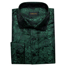 Dibangu Green Paisley Polyester Men's Shirt