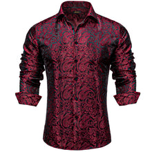 Dibangu Red Paisley Polyester Men's Shirt