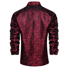 New Dibangu Red Paisley Polyester Men's Shirt